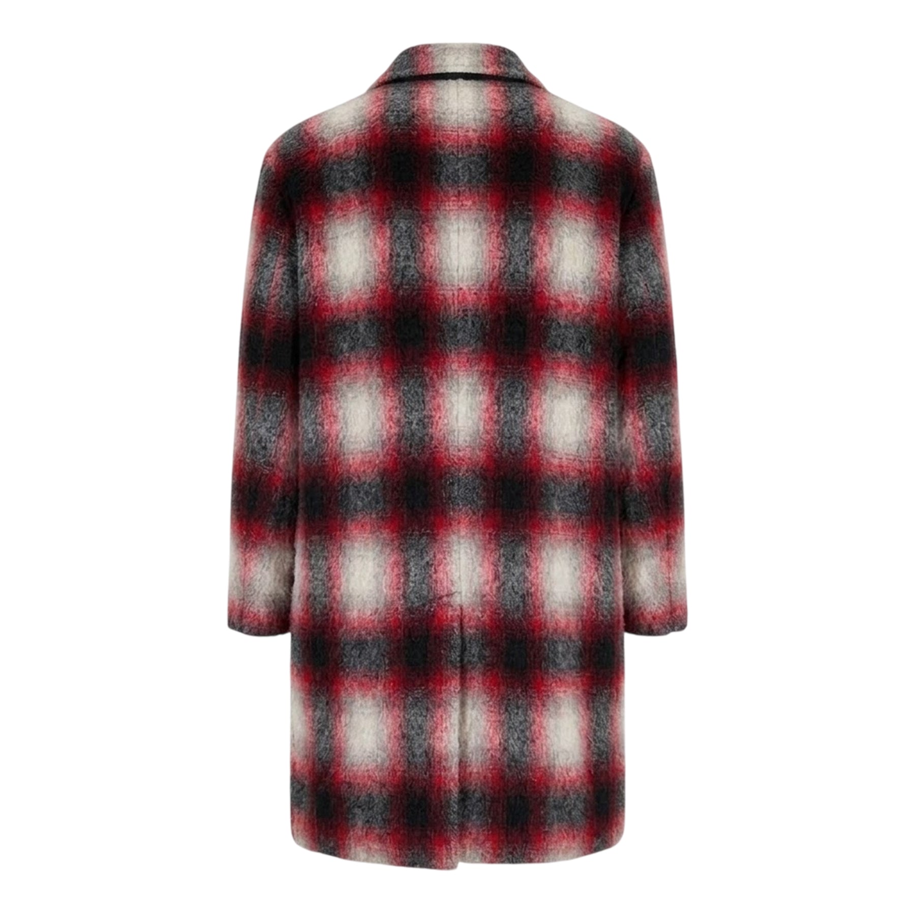 Purple Plaid - Back - Hugo Womens-Ladies Plaid Coat