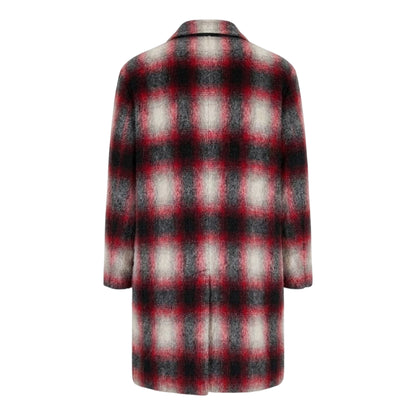 Purple Plaid - Back - Hugo Womens-Ladies Plaid Coat