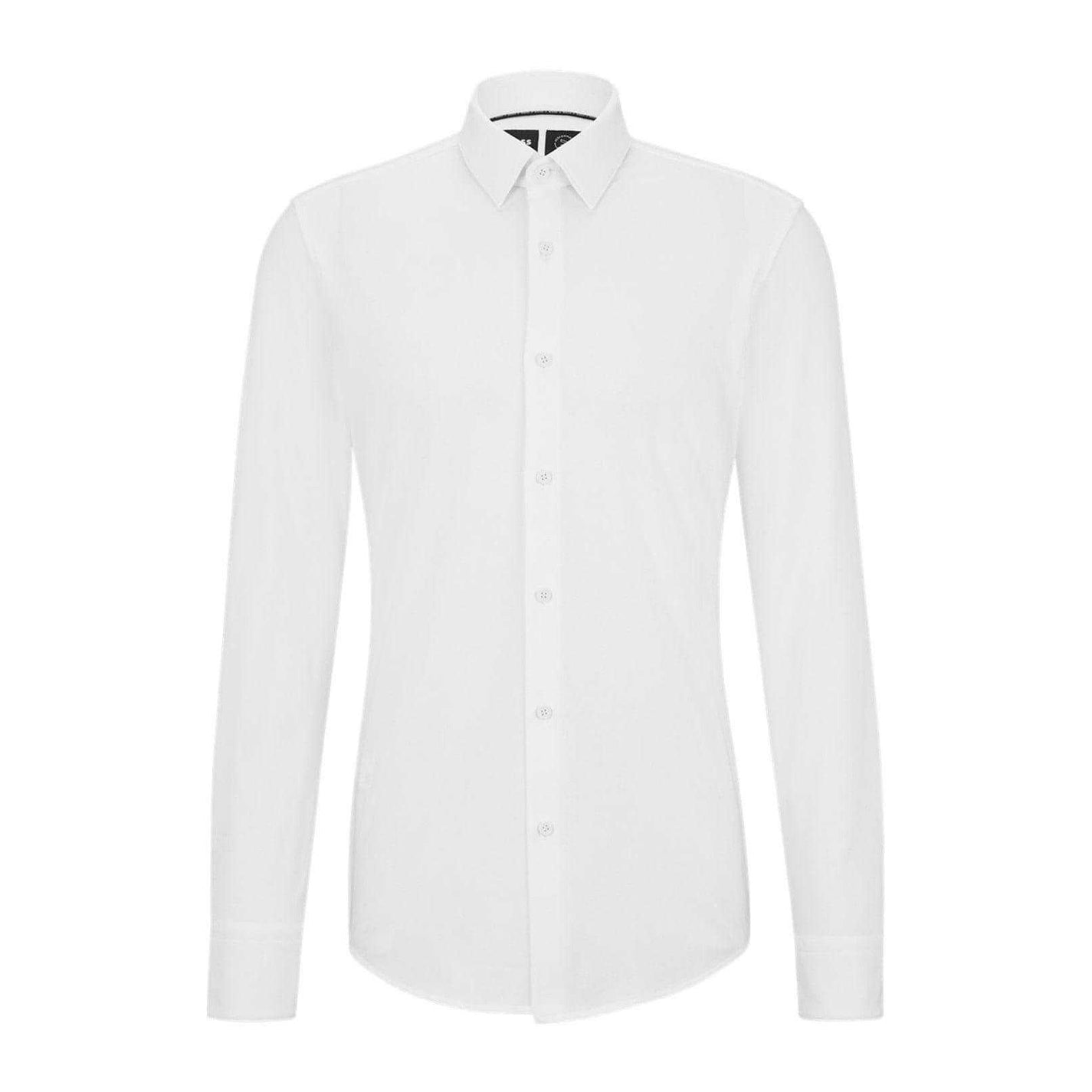 White - Front - Boss Mens Oxford Point Collar Slim Formal Shirt