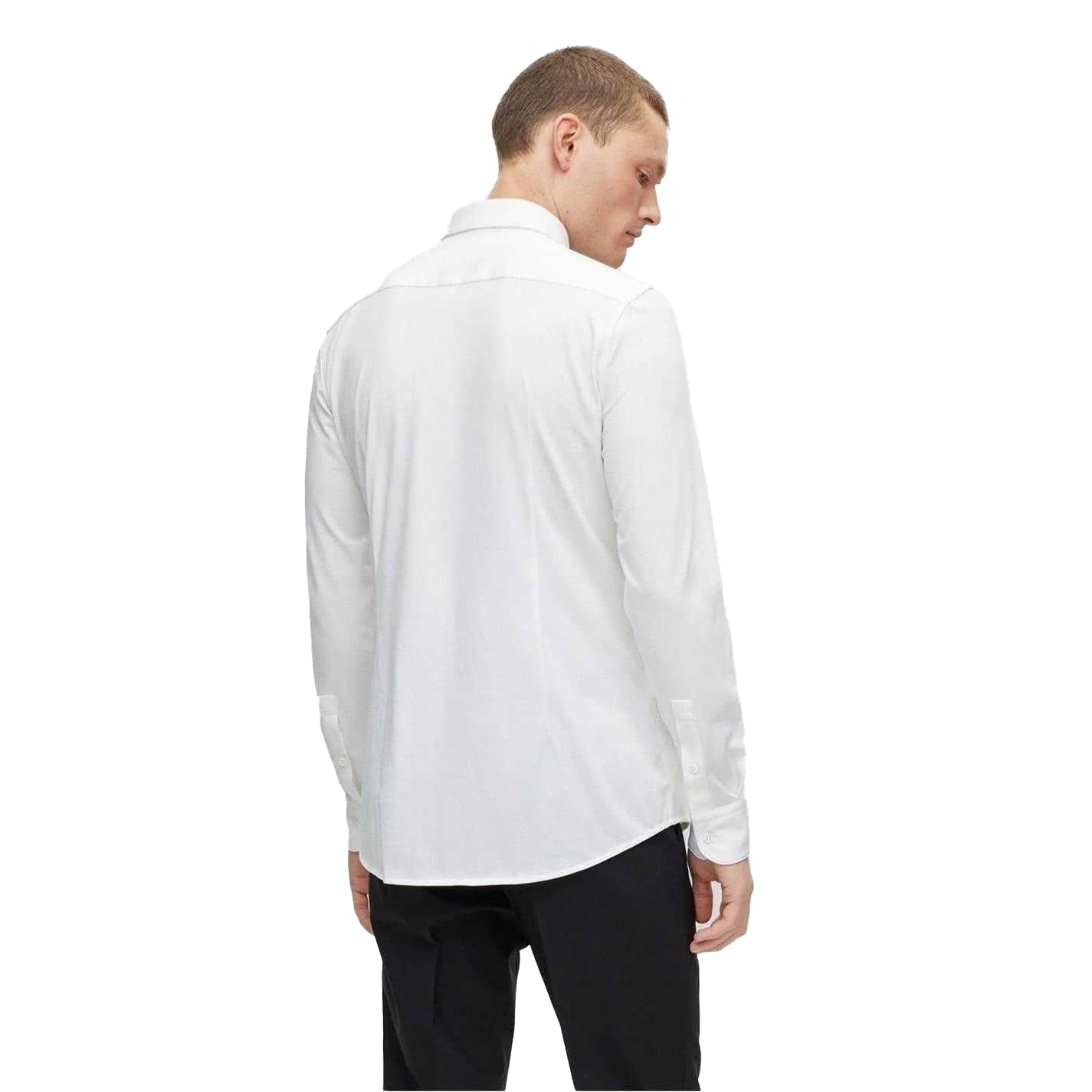 White - Back - Boss Mens Oxford Point Collar Slim Formal Shirt