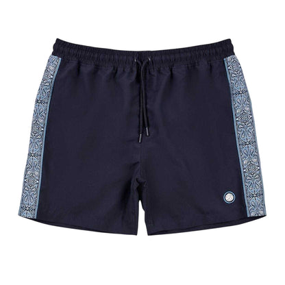 Navy - Front - Pretty Green Mens Paisley Swim Shorts