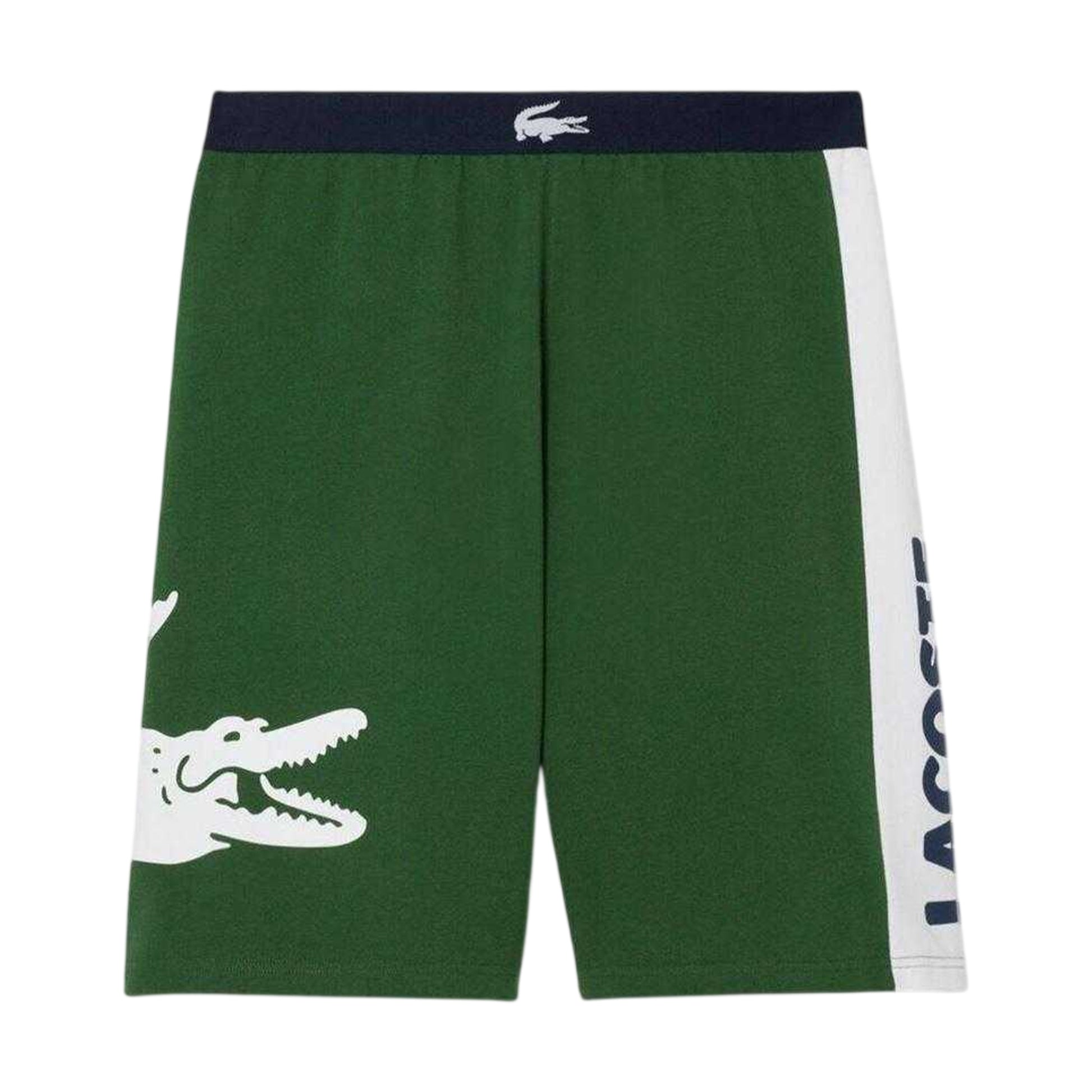 Green - Front - Lacoste Mens Fleece Lounge Shorts