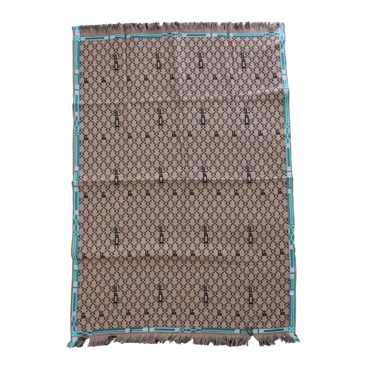 Camel - Front - Off White Monogram Blanket