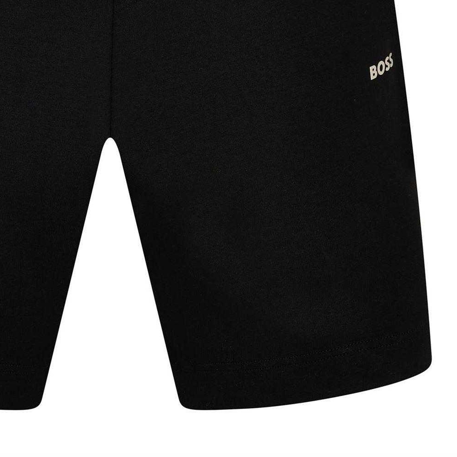 Black - Side - Boss Mens Headlo 1 Fleece Sport Shorts