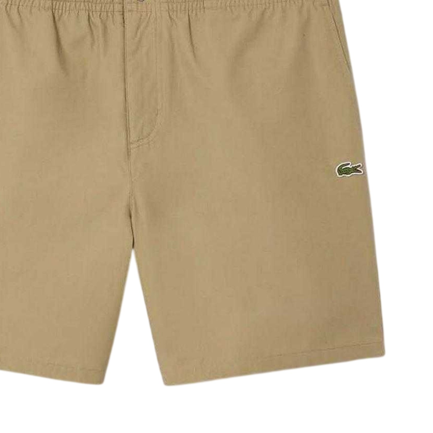 Beige - Back - Lacoste Mens Cotton Poplin Relaxed Fit Shorts