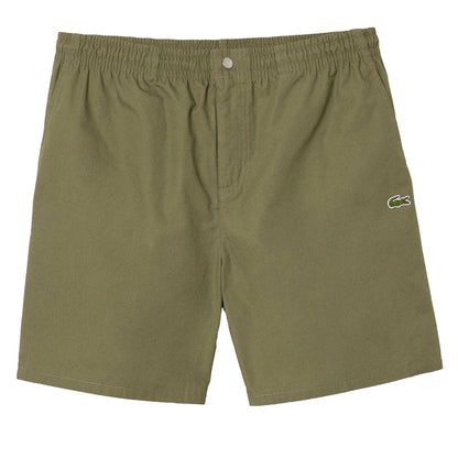Green - Front - Lacoste Mens Cotton Poplin Relaxed Fit Shorts
