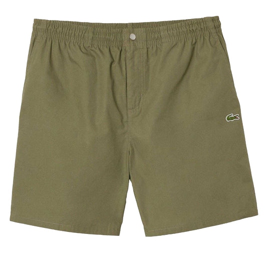 Green - Front - Lacoste Mens Cotton Poplin Relaxed Fit Shorts