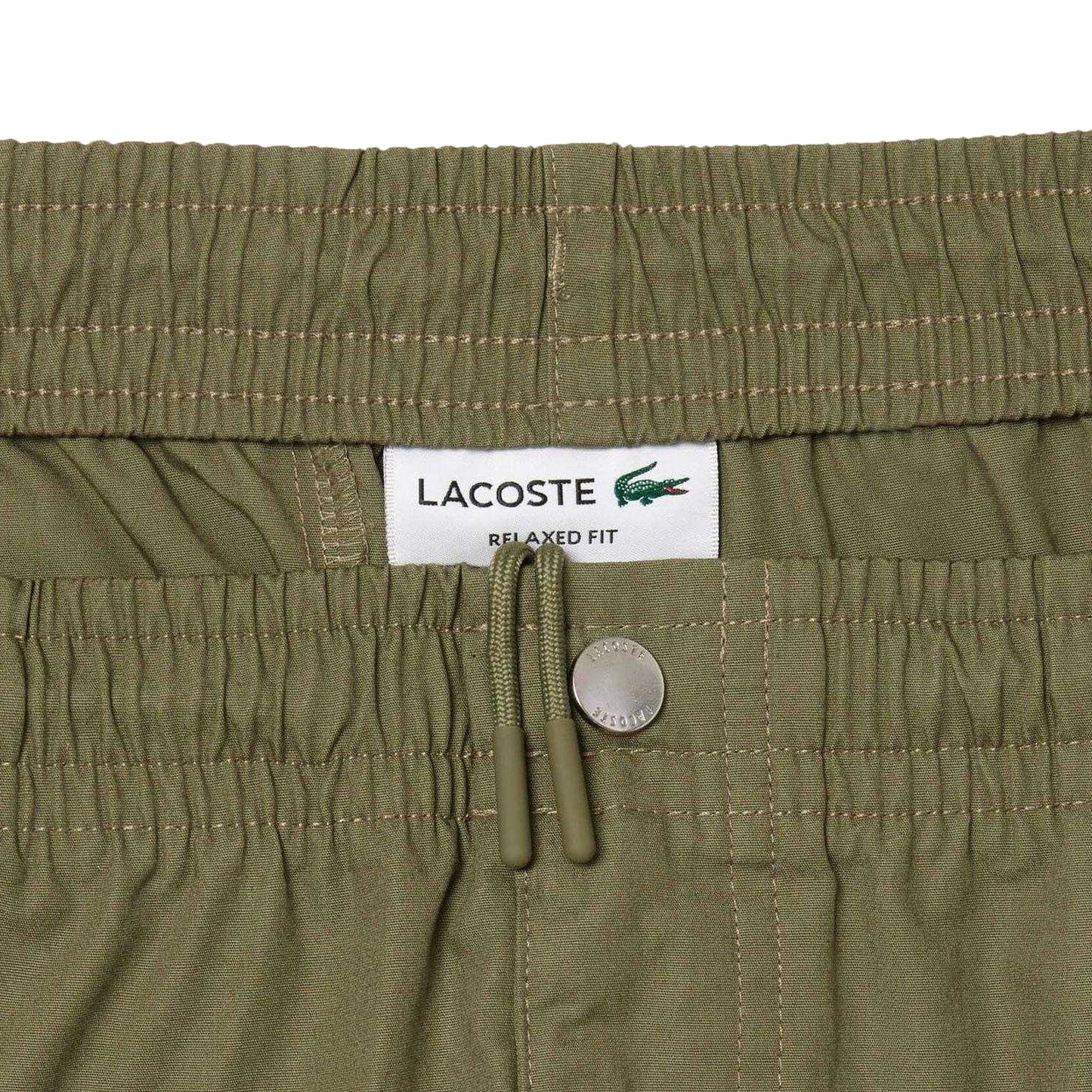 Green - Side - Lacoste Mens Cotton Poplin Relaxed Fit Shorts
