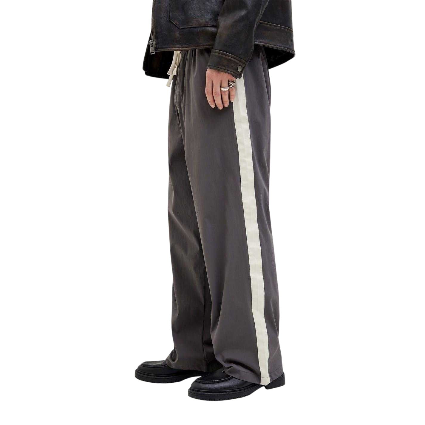 Brown - Side - Jack And Jones Mens Owen Stripe Wide Leg Joggers
