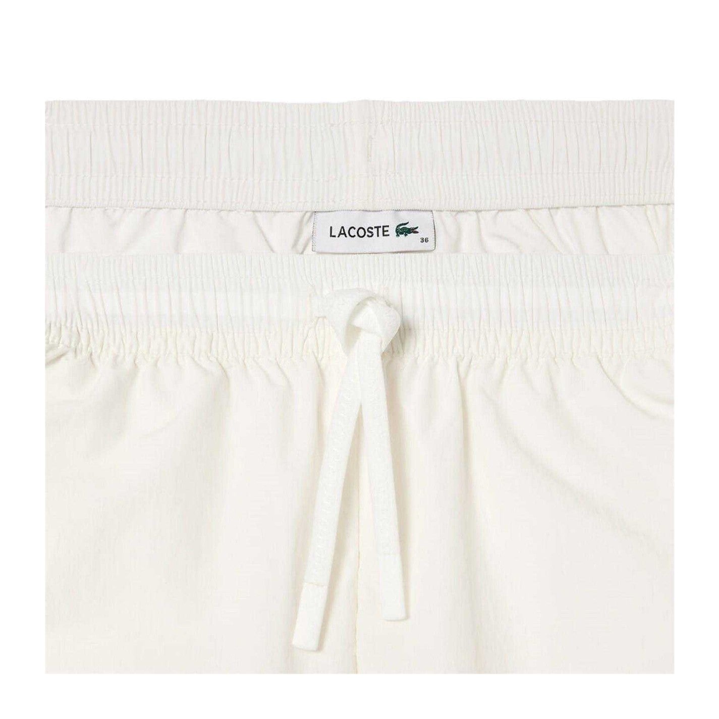White - Side - Lacoste Womens-Ladies Fleece Solid Joggers