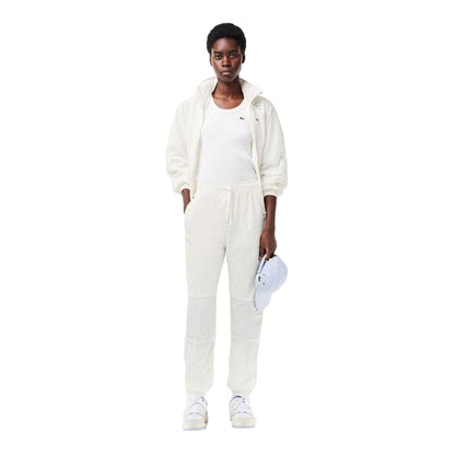 White - Lifestyle - Lacoste Womens-Ladies Fleece Solid Joggers
