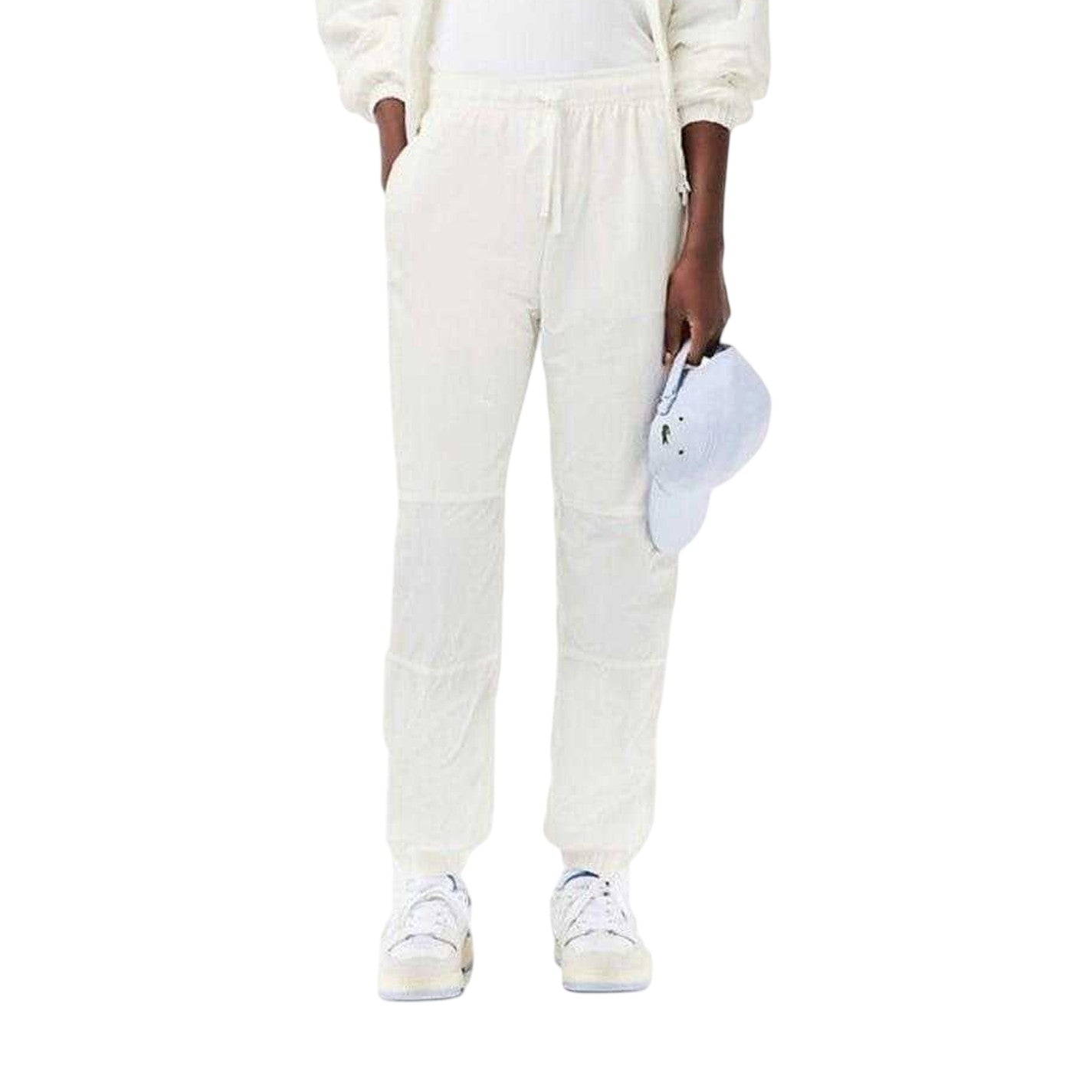 White - Front - Lacoste Womens-Ladies Fleece Solid Joggers