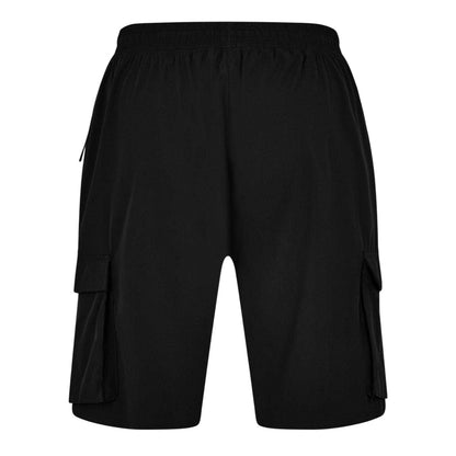 Black - Back - Everlast Mens Training Cargo Shorts