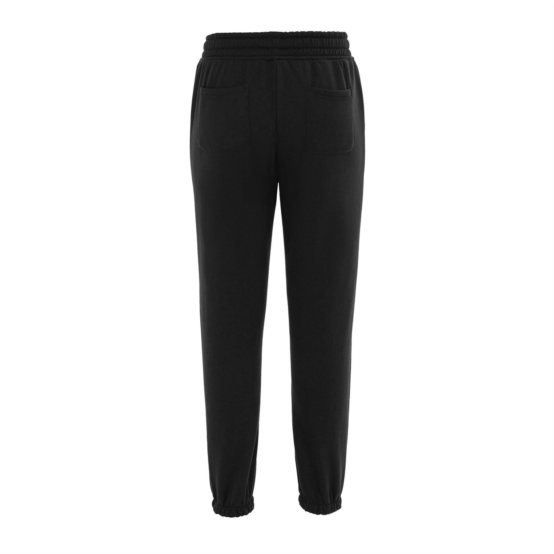 Black - Back - SoulCal Womens-Ladies Fleece Plain Joggers