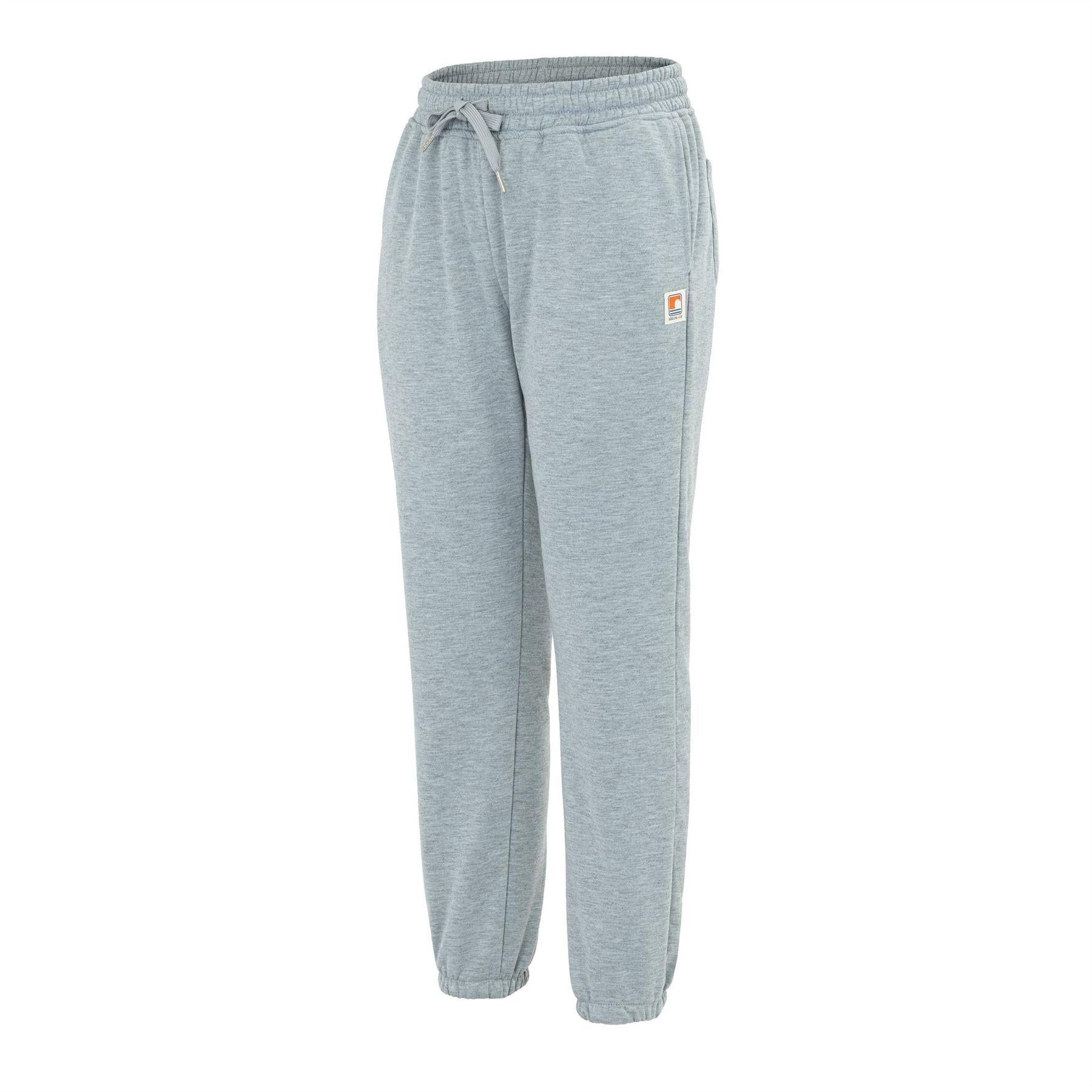 Light Grey - Side - SoulCal Womens-Ladies Fleece Plain Joggers