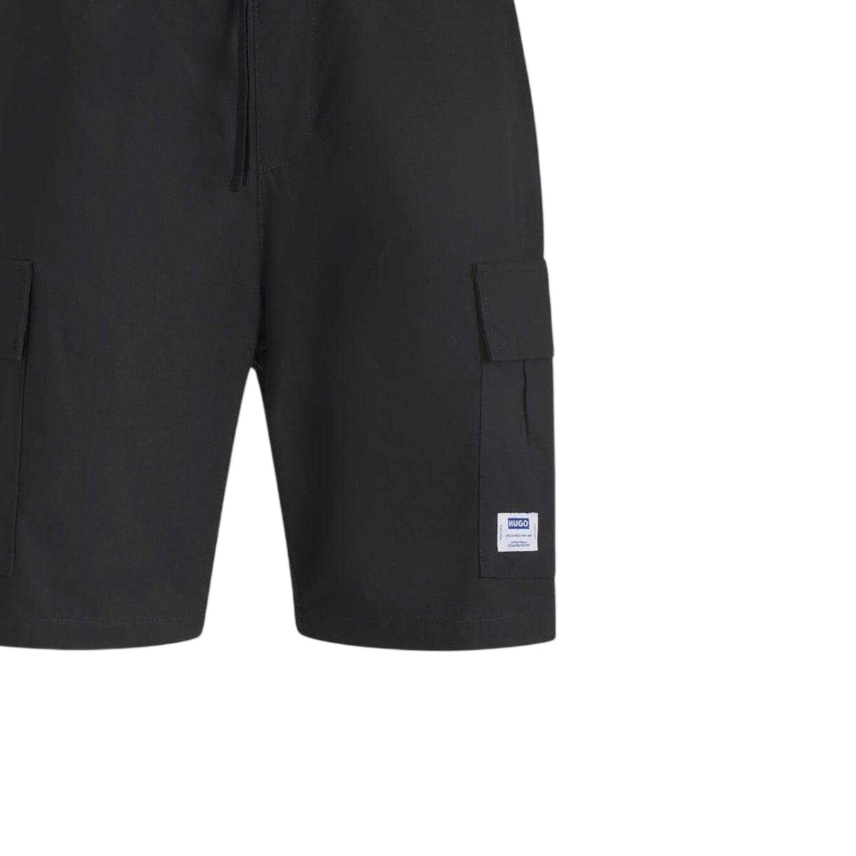 Black - Side - Hugo Mens Cargo Shorts