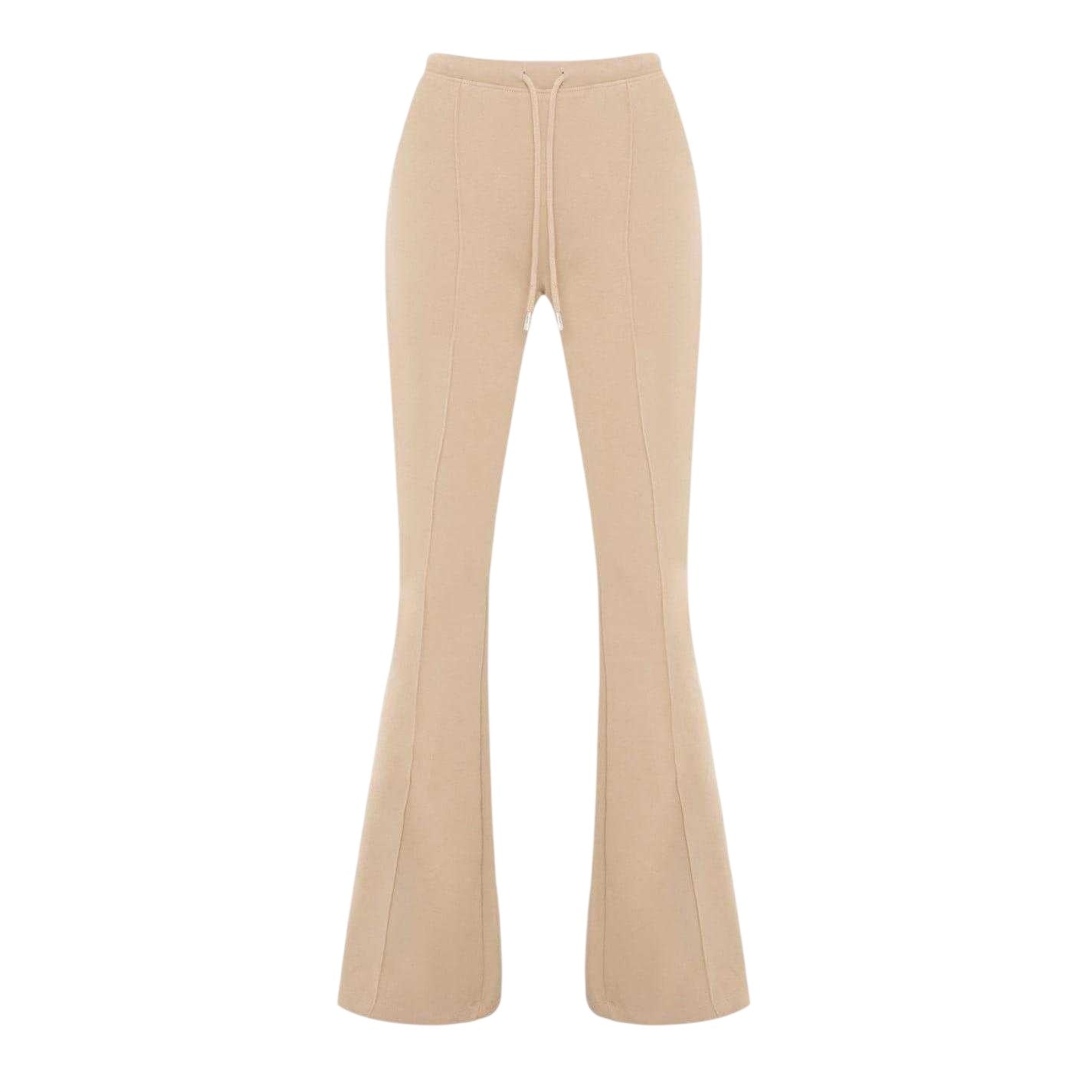 Taupe - Front - I Saw It First Womens-Ladies Flared Joggers