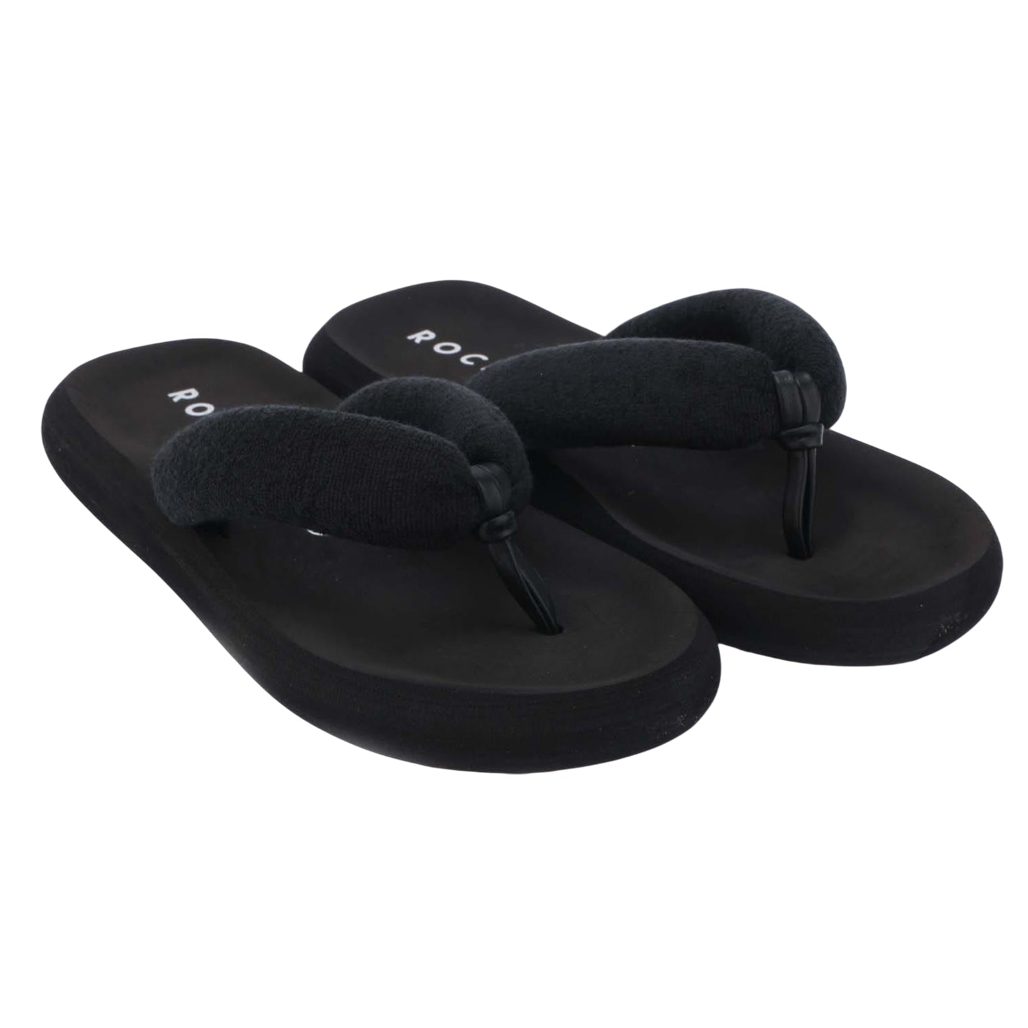 Black - Front - Rocket Dog Womens-Ladies Sunset Puffer Flip Flops