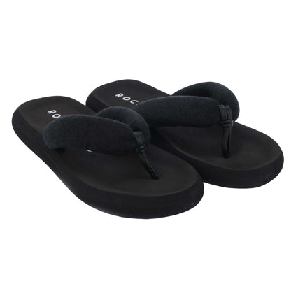 Black - Front - Rocket Dog Womens-Ladies Sunset Puffer Flip Flops