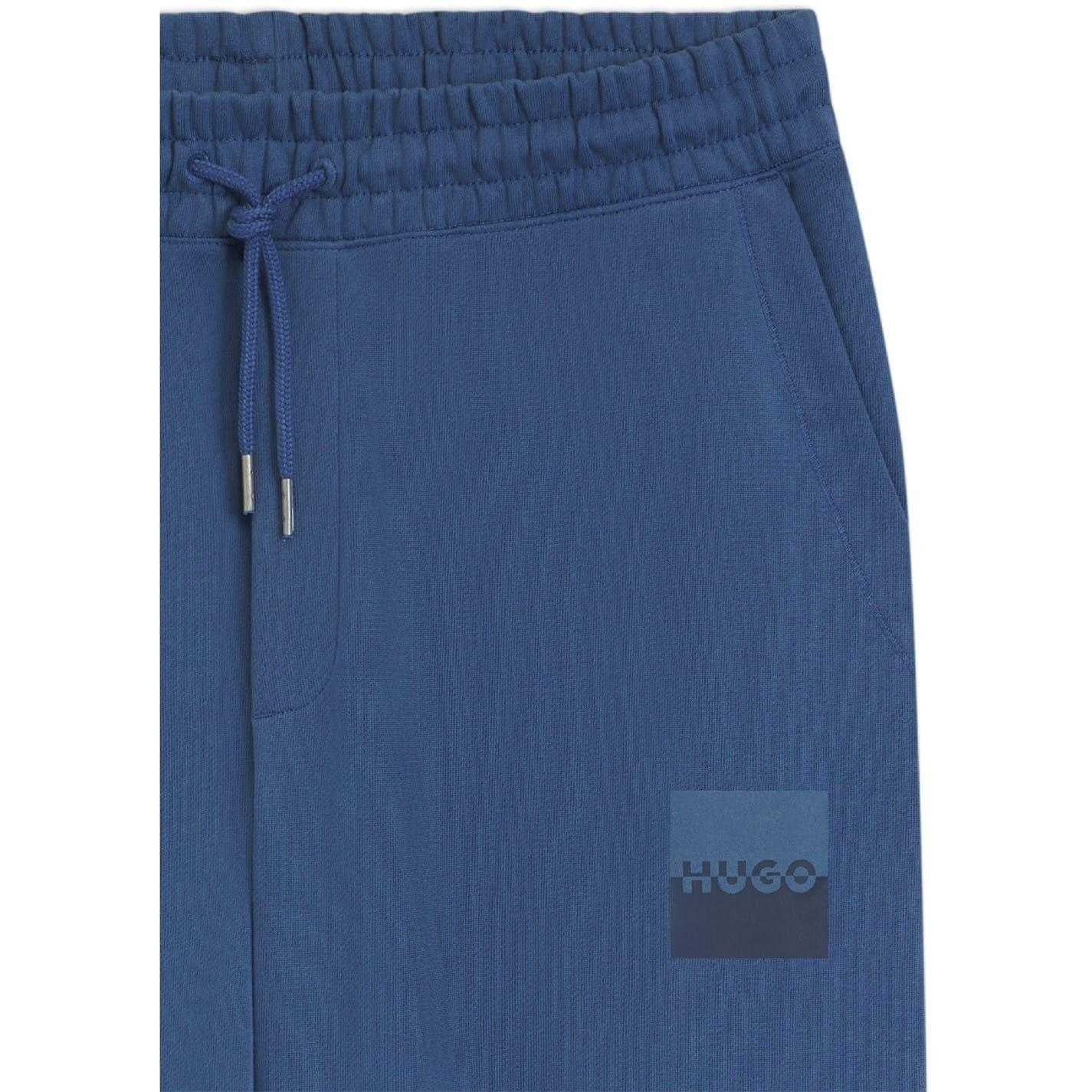 Medium Blue - Side - Hugo Mens Dusplitan Logo Joggers