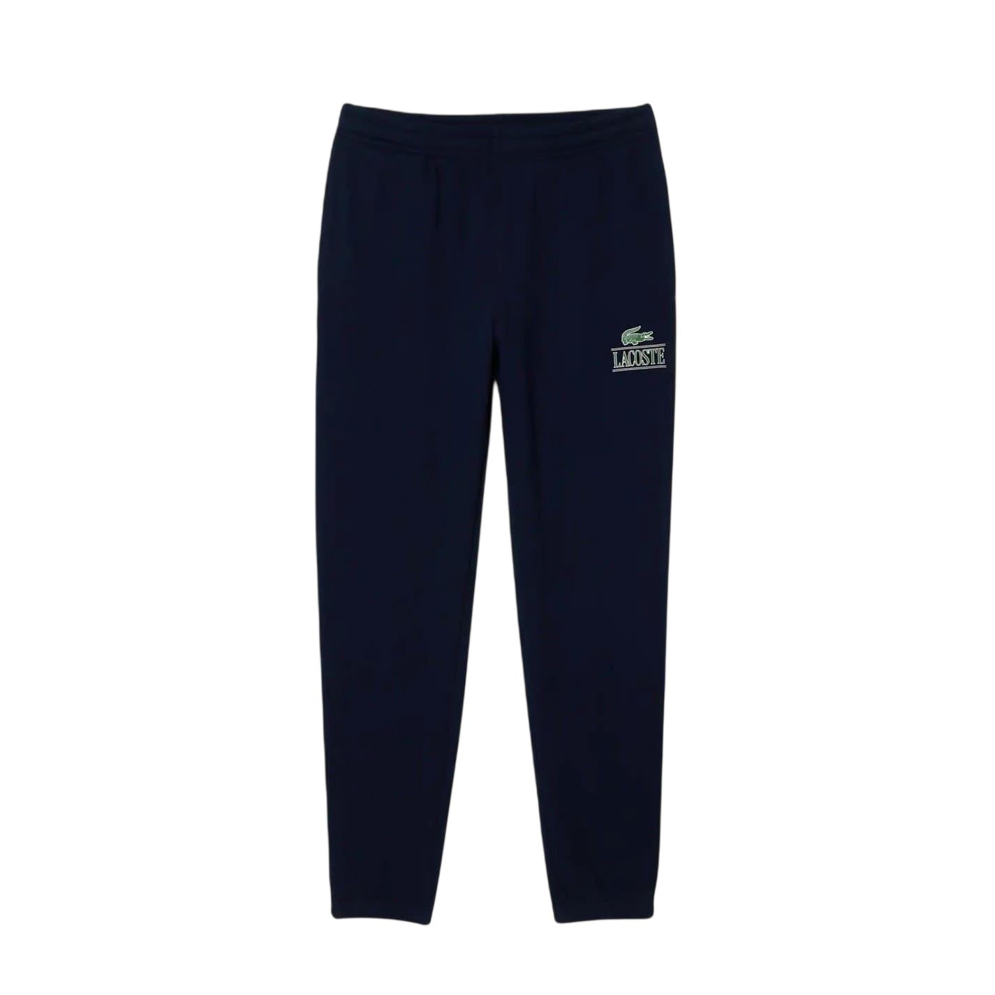 Navy Blue Faded - Front - Lacoste Mens Fleece Cuffed Joggers