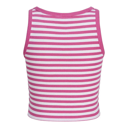 White-Fuchsia - Back - JJXX Womens-Ladies Fallon Striped Tank Top