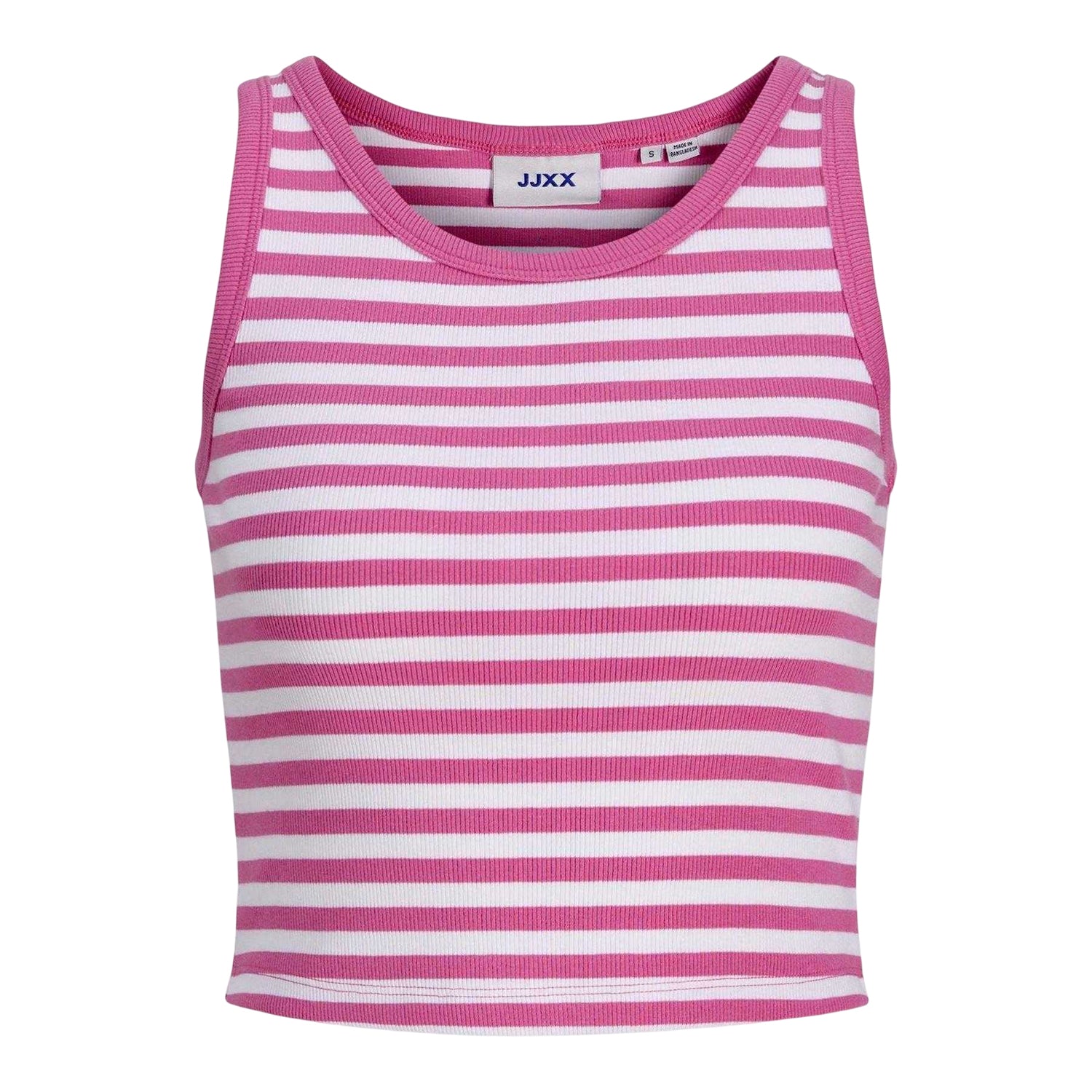 White-Fuchsia - Front - JJXX Womens-Ladies Fallon Striped Tank Top