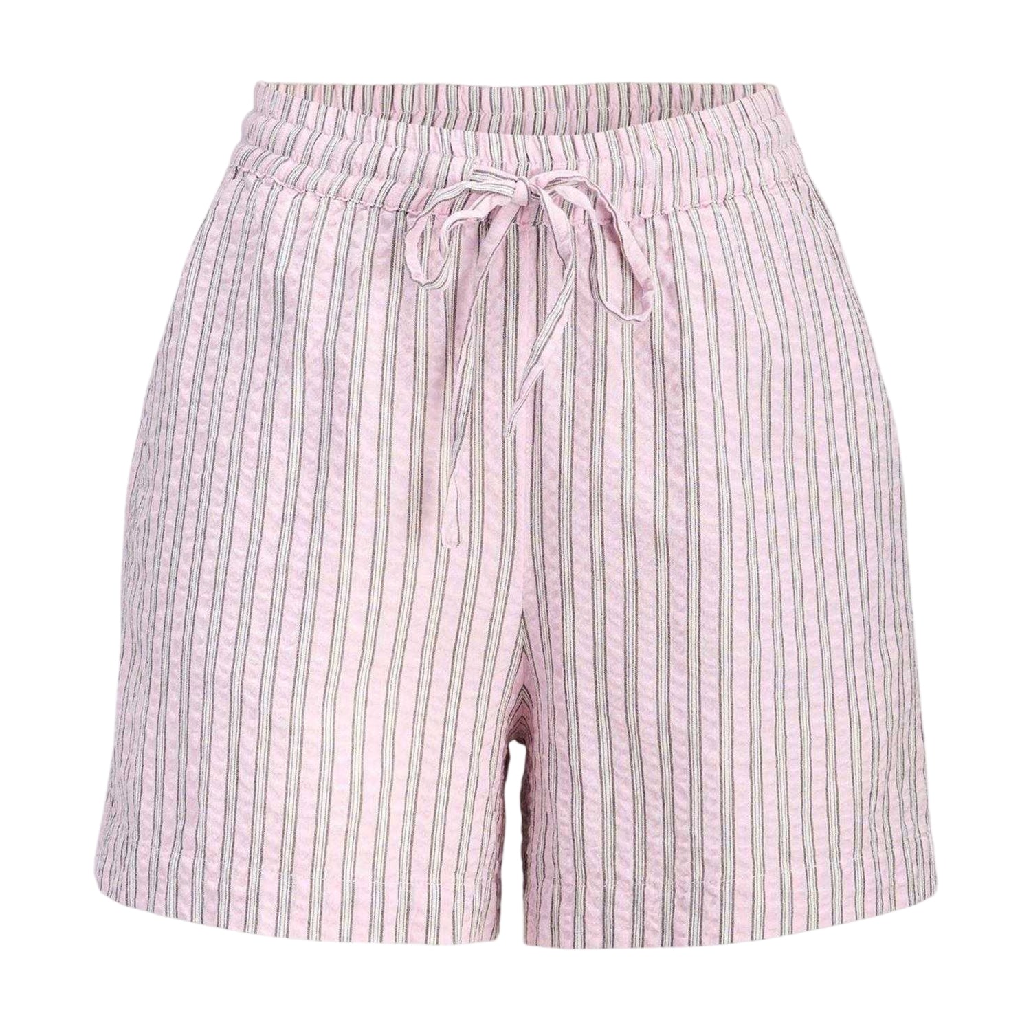 Pink Lady - Front - JJXX Womens-Ladies Zoe Seersucker Stripe Shorts