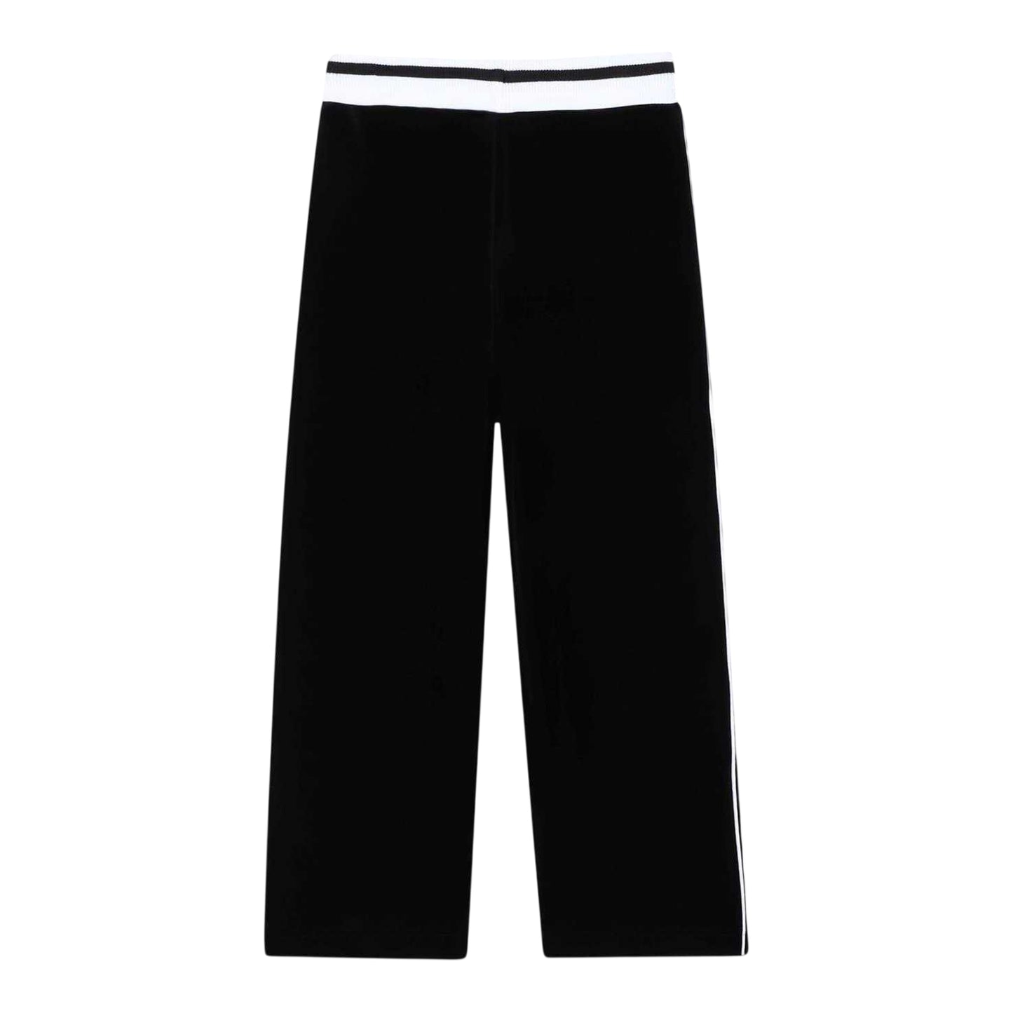 Black - Back - Hugo Childrens-Kids Stripe Detail Wide Leg Joggers