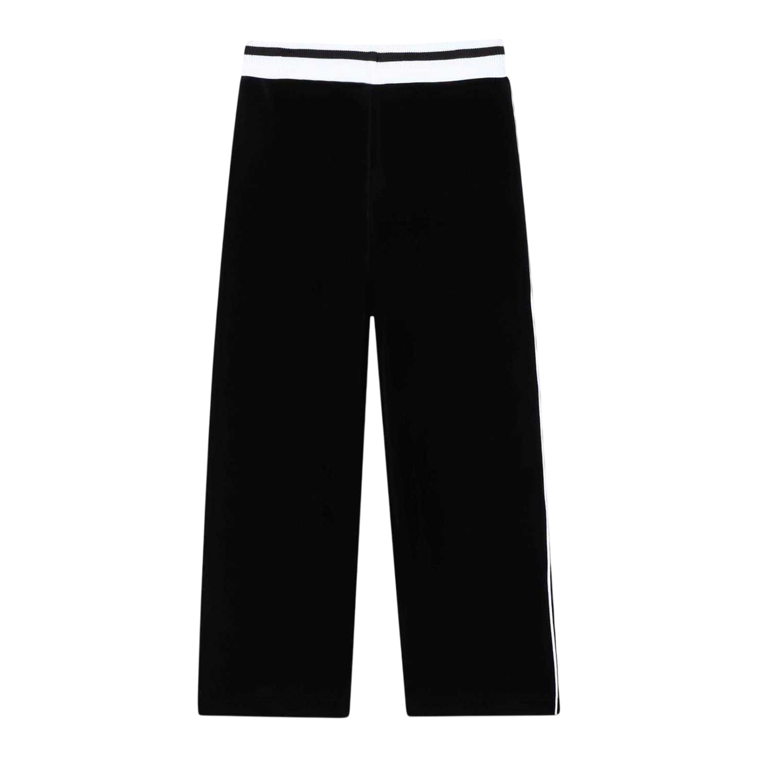 Black - Back - Hugo Childrens-Kids Stripe Detail Wide Leg Joggers