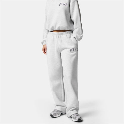 Grey - Side - Couture Club Womens-Ladies CTRE Knitted Joggers
