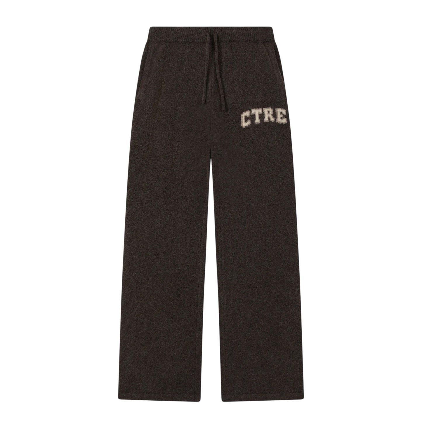 Brown - Front - Couture Club Womens-Ladies CTRE Knitted Joggers