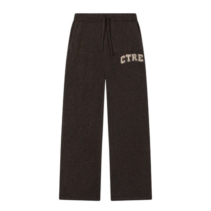 Brown - Front - Couture Club Womens-Ladies CTRE Knitted Joggers