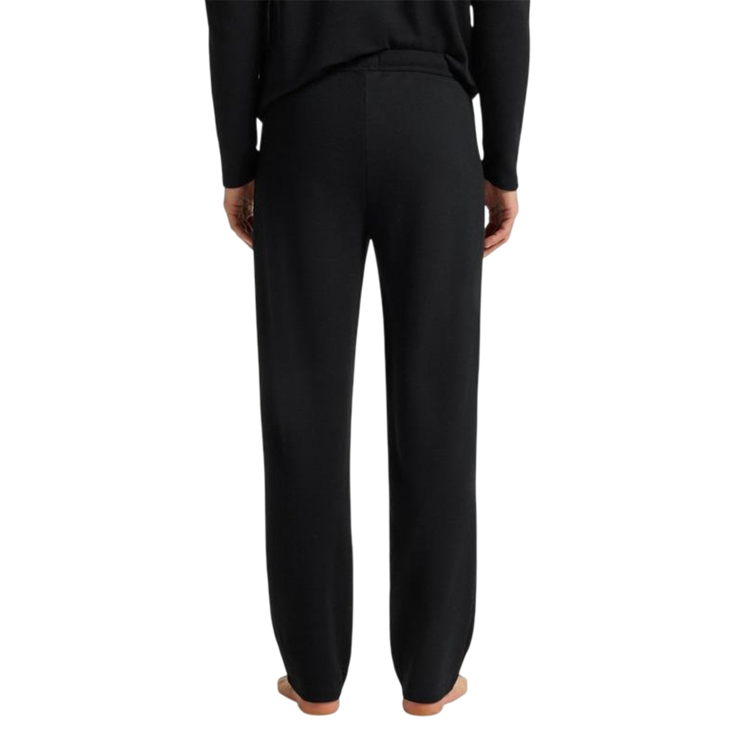 Black - Back - Boss Mens Waffle Logo Joggers