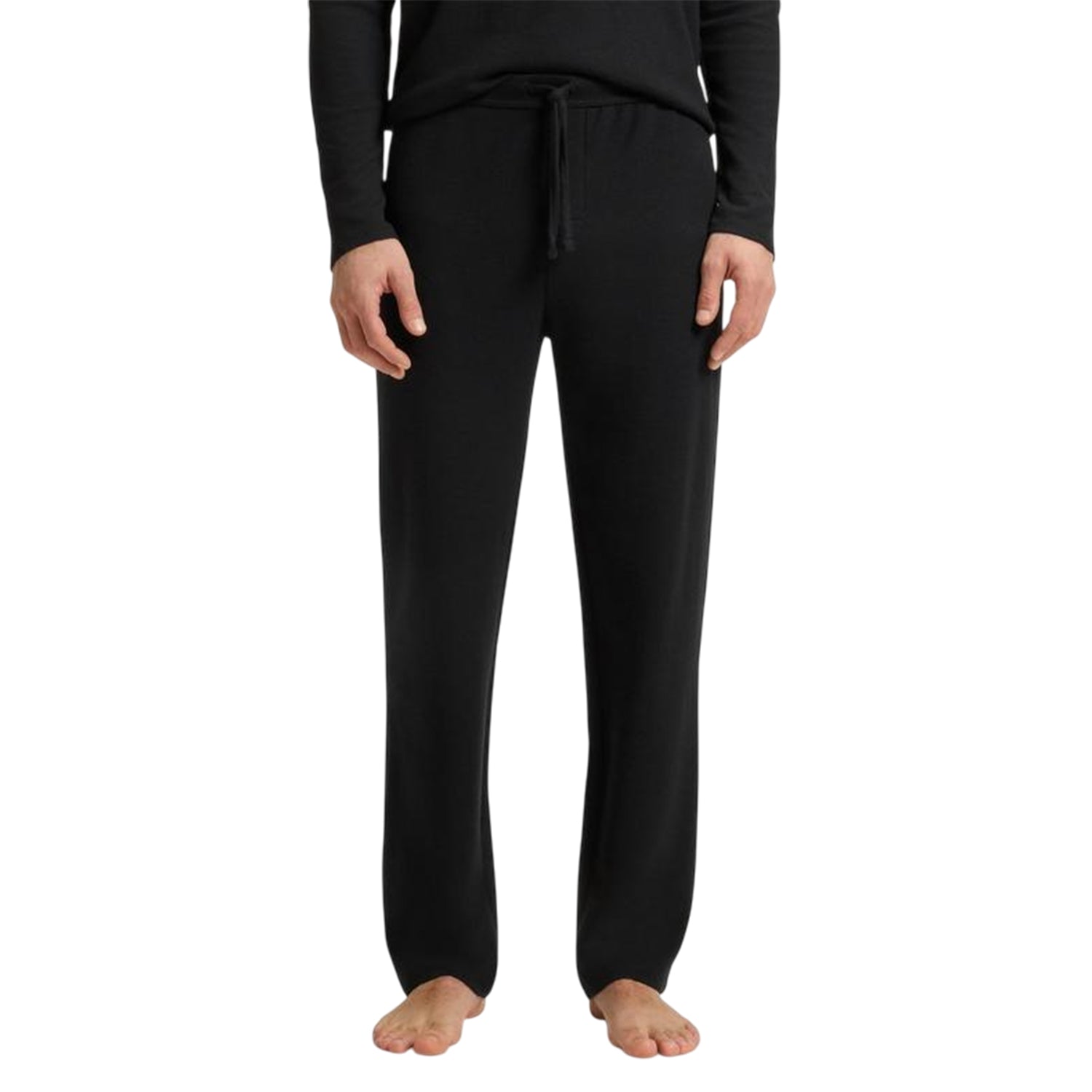 Black - Side - Boss Mens Waffle Logo Joggers