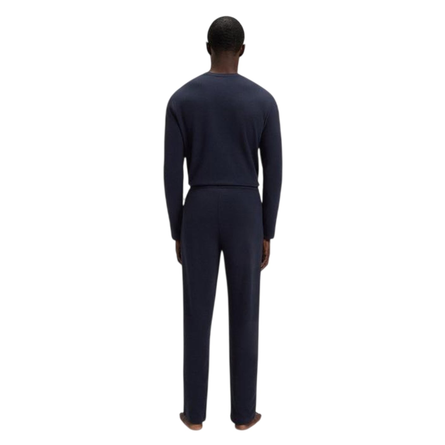 Dark Blue - Back - Boss Mens Waffle Logo Joggers