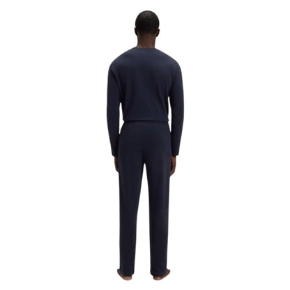Dark Blue - Back - Boss Mens Waffle Logo Joggers