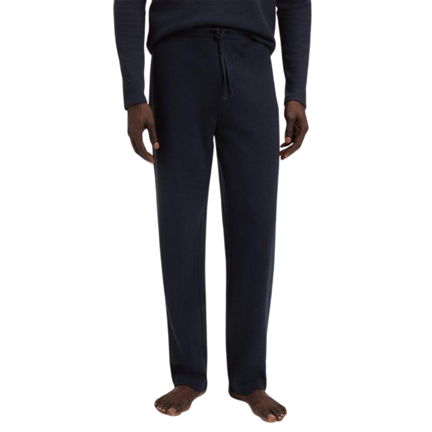 Dark Blue - Side - Boss Mens Waffle Logo Joggers