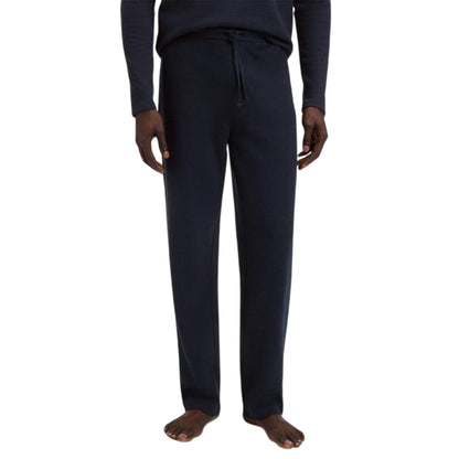 Dark Blue - Side - Boss Mens Waffle Logo Joggers