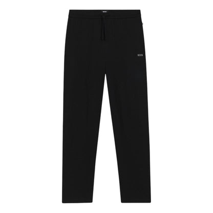 Black - Front - Boss Mens Waffle Logo Joggers