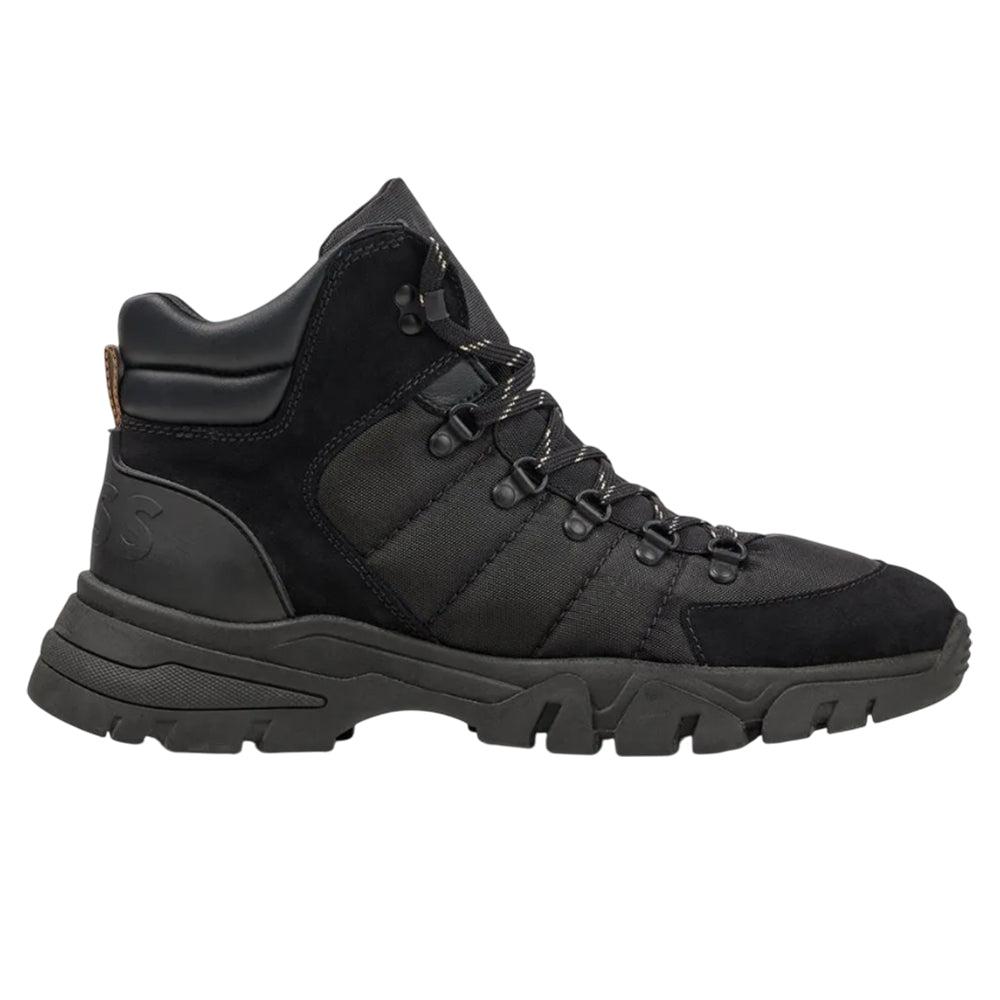 Black - Back - Boss Mens Chester Leather Ankle Boots
