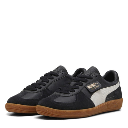 Black-Gum - Front - Puma Mens Palermo Leather Trainers
