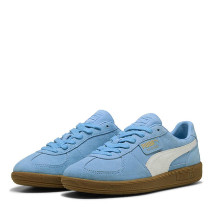 Blue-White - Front - Puma Mens Palermo Leather Trainers