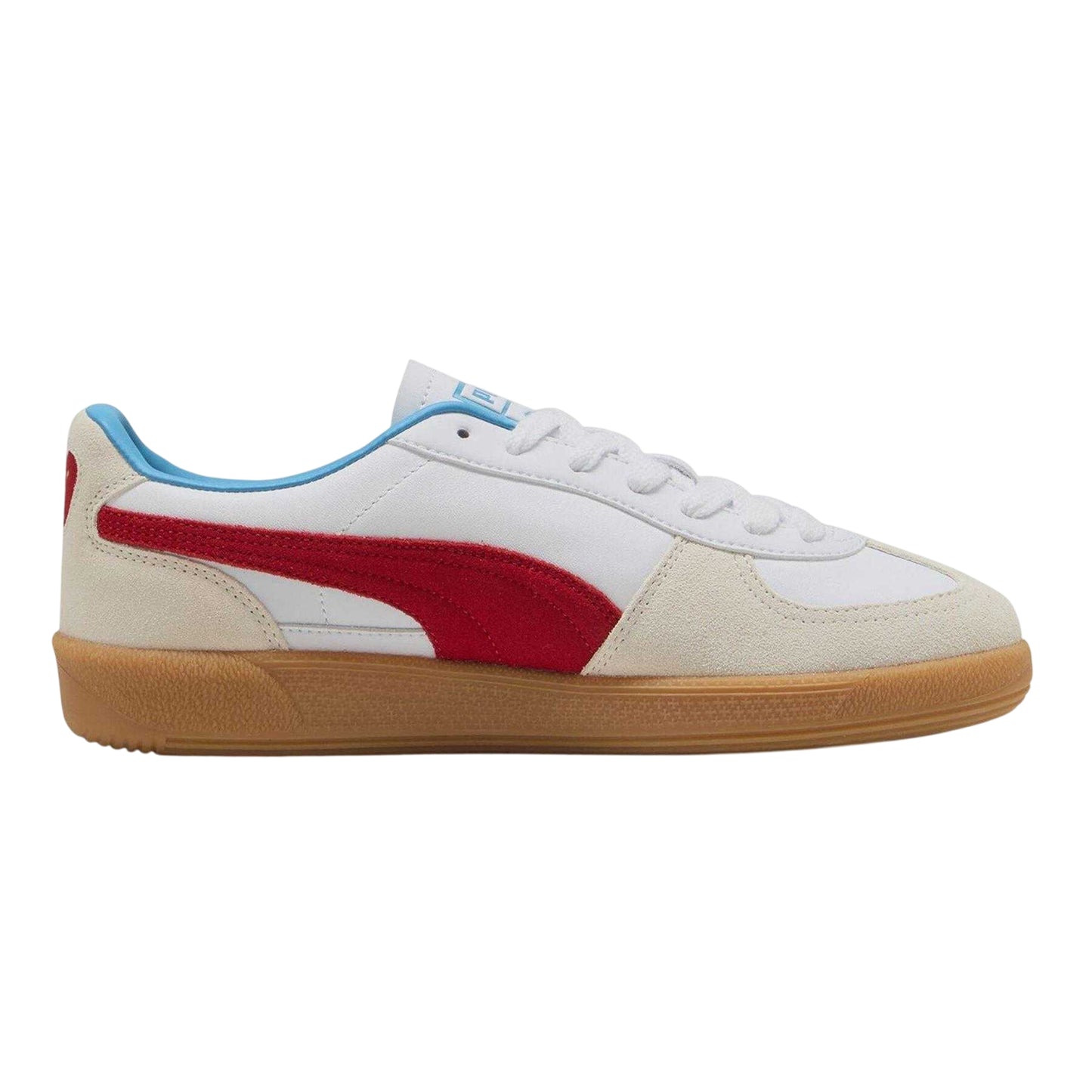 White-Red - Front - Puma Mens Palermo Leather Trainers