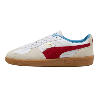 White-Red - Back - Puma Mens Palermo Leather Trainers