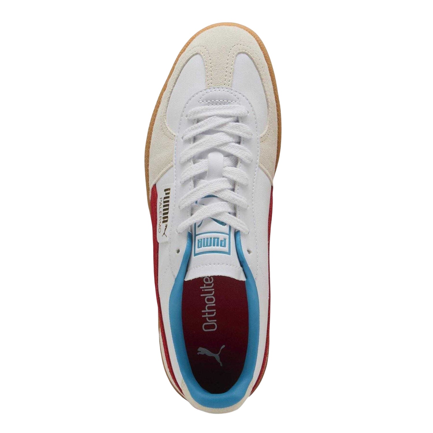 White-Red - Side - Puma Mens Palermo Leather Trainers