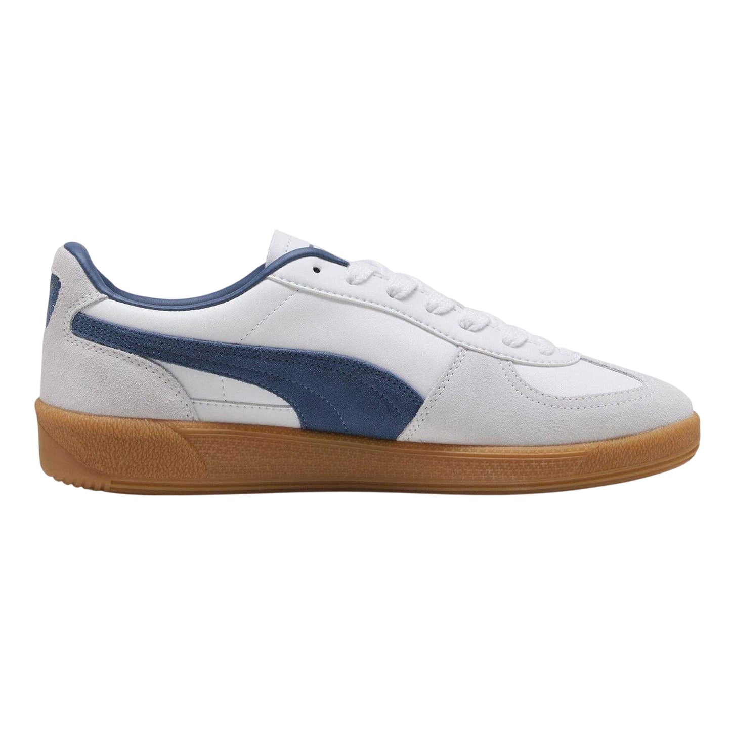 White-White-Blue - Front - Puma Mens Palermo Leather Trainers
