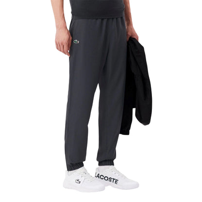Graphite Grey - Back - Lacoste Mens Taffeta Logo Tracksuit Bottoms