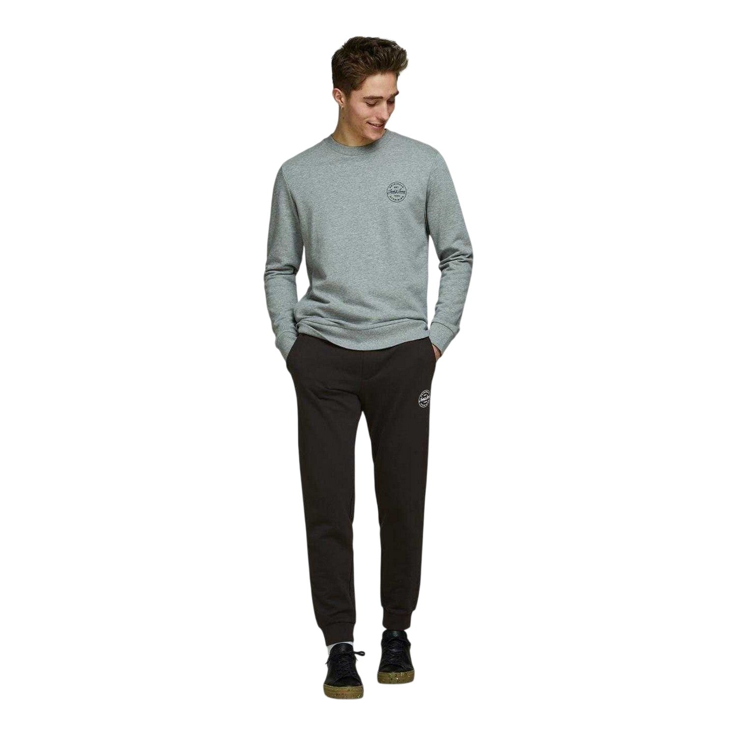Black - Side - Jack And Jones Mens Gordon Shark Jogging Bottoms