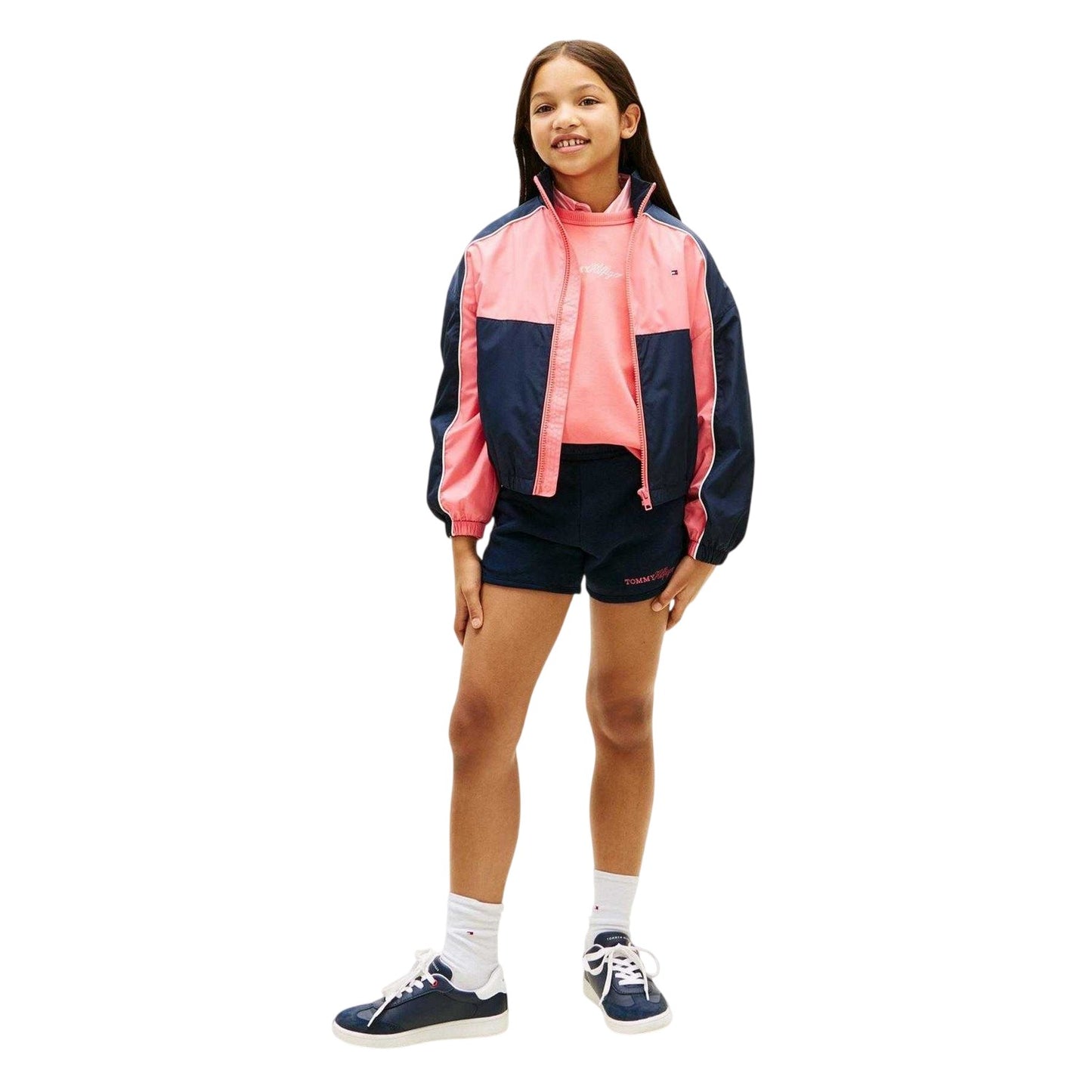 Night Navy - Lifestyle - Tommy Hilfiger Girls Fleece Cursive Logo Shorts